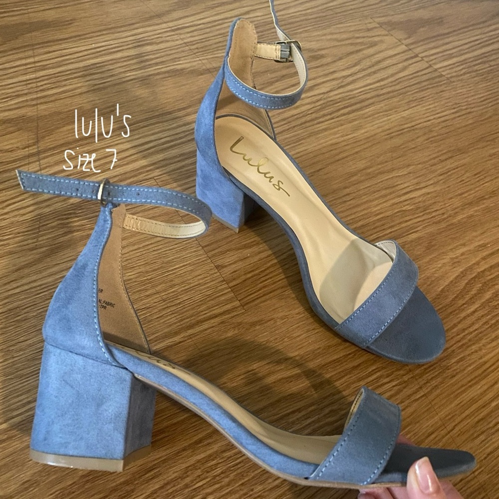Lulu's Elegant Blue Block Heel Sandals